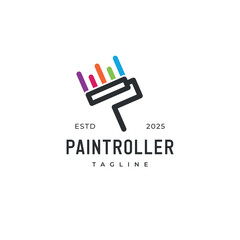 Colorful Paint Roller Logo - Creative Painting Vector Design for Art or Business Branding