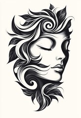 A black and white tattoo design 