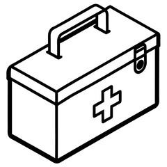 Flat First Aid Box Vector