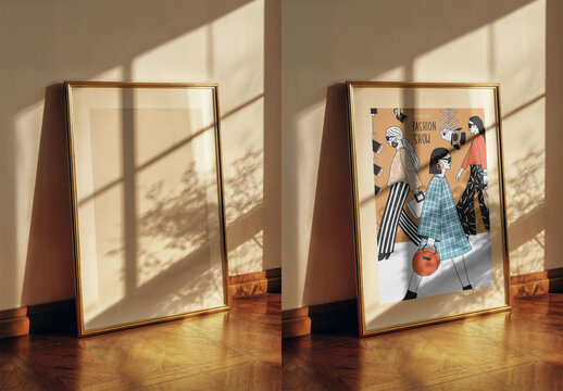 PSD template mockup Of frame resting at home