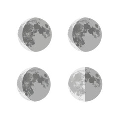 moon vector Art – Space and Astronomy Concept flat style