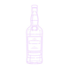 Whiskey bottle line art  liquor container illustration