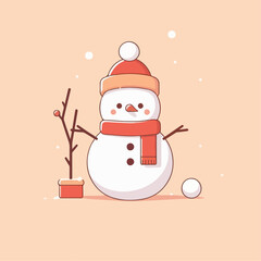 cute snowman illustration 