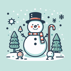 cute snowman illustration 