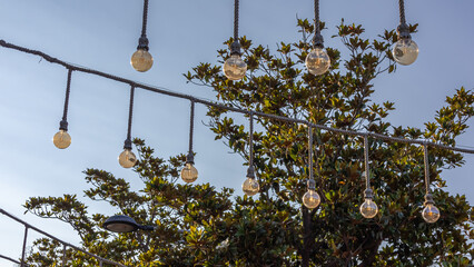 Street lighting holiday lighting. Lighting lamps for outdoor use. Street lighting.