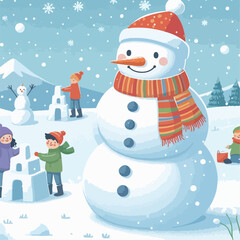 cute snowman illustration 