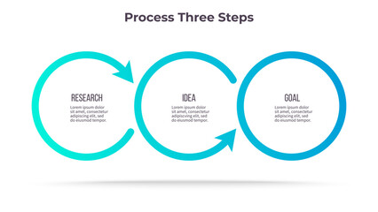 Business infographic template. Process chart with three options, steps. Vector chart.