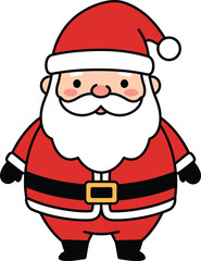Cute Cartoon Santa Claus Character in Red Suit &ndash; Christmas Holiday Illustration