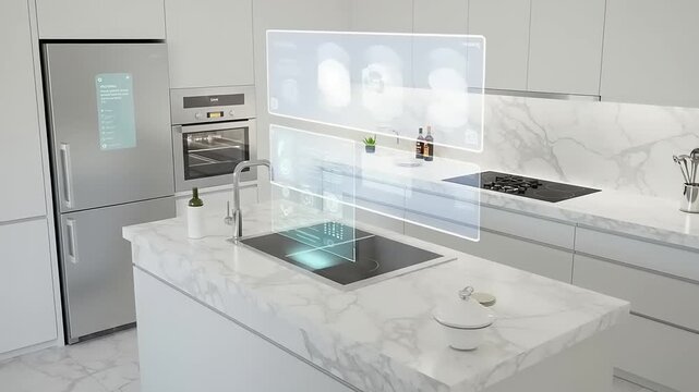Modern kitchen with interactive interface