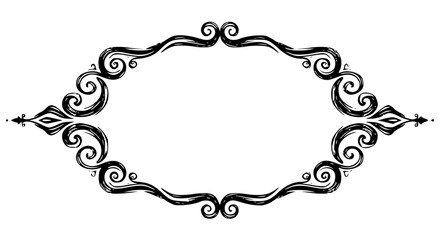 Stylish black  frame, isolated vector image on transparent background