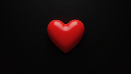 Obraz premium Red heart on black background, heart, love, valentine, symbol, romance, red, day, shape, passion, vector, illustration, 3d, romantic, icon, design, wedding, shiny, holiday, celebration, sign, valentin