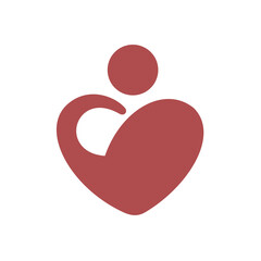 Vektor simbol logo ilustrasi simpel tanda cinta warna pink soft background putih