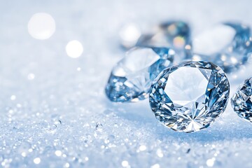 Sparkling diamonds close-up on glittery surface, luxury and elegance concept, jewelry background