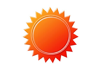 Isolated Orange Sunburst Badge