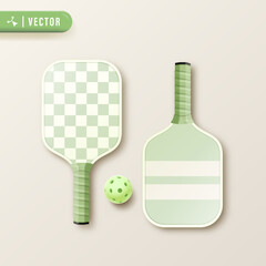 Pickle Ball 3D Vector Illustration With Realistic Graphic Element