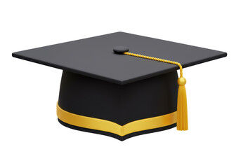 Isolated Graduation Cap with Tassel