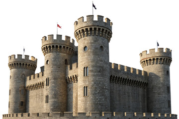 Ancient European castle tower: a historic stone fortification under the sky, perfect for travel and tourism