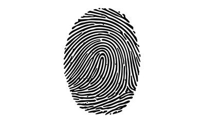 Detailed black and white fingerprint pattern. Vector retro hand drawn illustration.