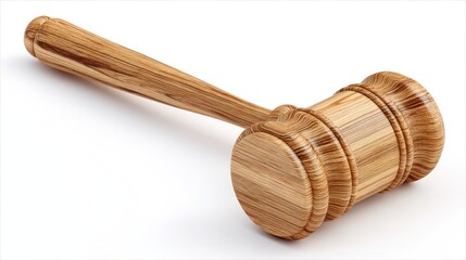 3D render of a wooden mallet on white background