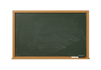 Isolated Empty Green Chalkboard with Wooden Frame