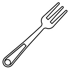 Minimal Fork Outline Vector