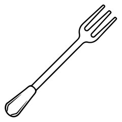 Minimal Fork Outline Vector