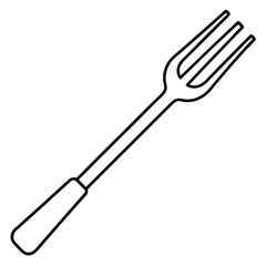 Minimal Fork Outline Vector