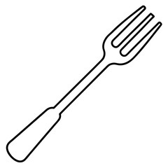 Minimal Fork Outline Vector