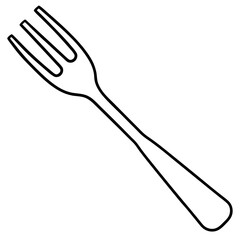 Minimal Fork Outline Vector