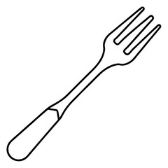 Minimal Fork Outline Vector