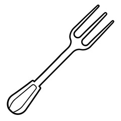Minimal Fork Outline Vector