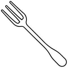Minimal Fork Outline Vector
