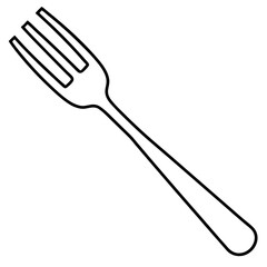 Minimal Fork Outline Vector