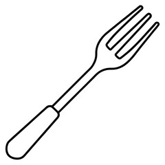 Minimal Fork Outline Vector