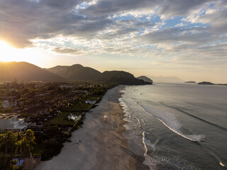 Amazing sunrise at Juquehy Beach in S&atilde;o Sebasti&atilde;o