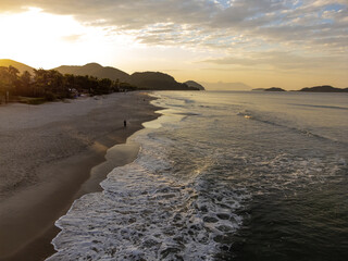 Amazing sunrise at Juquehy Beach in São Sebastião