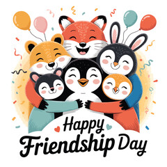 Happy Friendship Day Celebration Vector Illustration Background