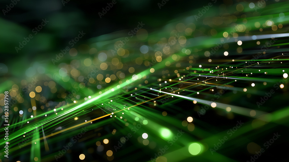 Canvas Prints digital connectivity: a captivating representation of digital connectivity with bright green and gol