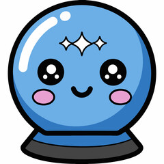 Cute Cartoon Magic Ball Fortune Teller Illustration