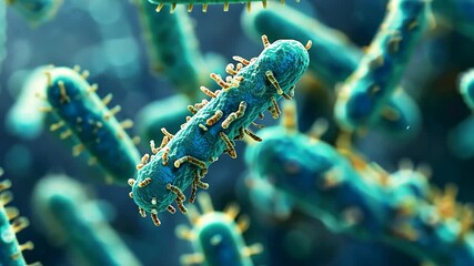 Tuberculosis bacteria under a microscope.