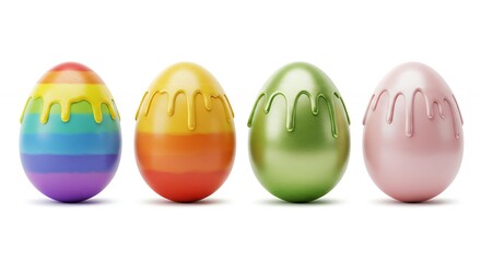 Colorful dripping easter eggs