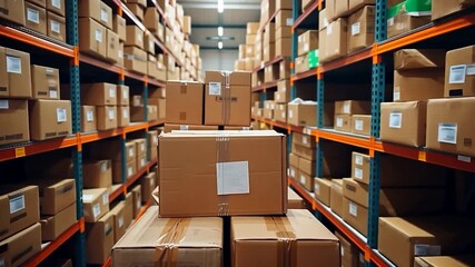 Dropshipping. Warehouse with parcel boxes. Wholesale sales. Resale of goods.	 - Powered by Adobe