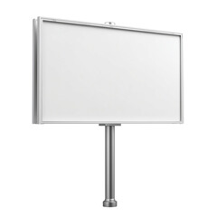 white blank sign on pole, suitable for customizable messages and advertisement isolated on transparent background png
