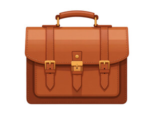 Brown Leather Briefcase Illustration