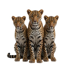 Fototapeta premium Leopard group — isolated on transparent background