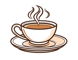 Obraz premium Steaming Cup of Coffee Illustration