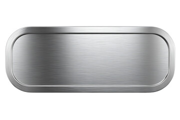 silver shiny blank metal nameplate isolated on transparent background png