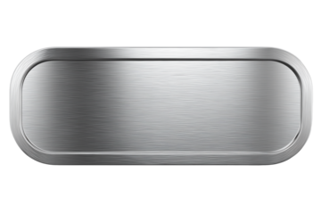 silver shiny blank metal nameplate isolated on transparent background png