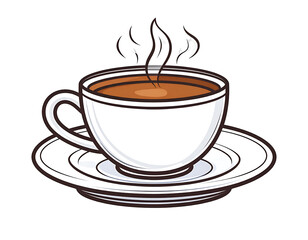 Obraz premium Steaming Coffee Cup Illustration