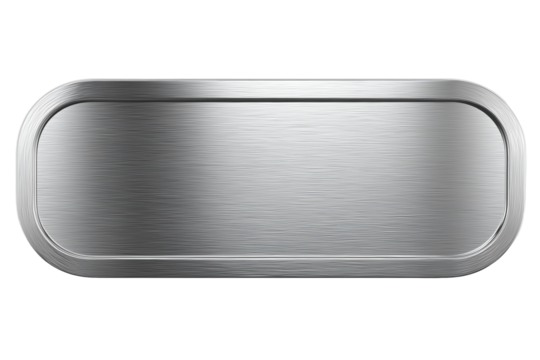 silver shiny blank metal nameplate isolated on transparent background png